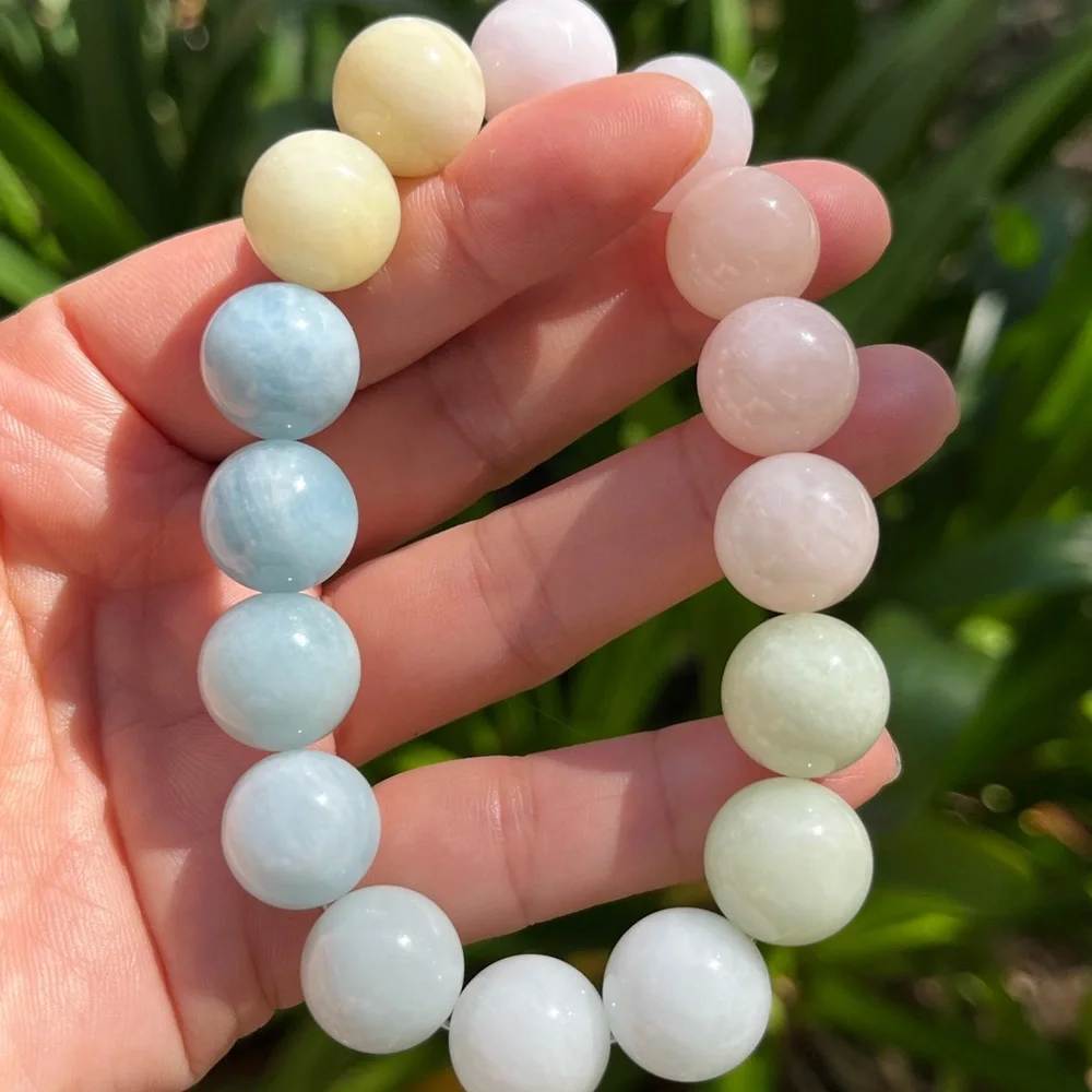 14mm stretchable chunky multicolor morganite‎ bracelet Palo